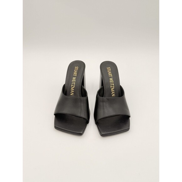 Stuart Weitzman Women's Tia 85 Flared Block Heel Sandals, Black, 6.5US/36.5EU - Picture 1 of 5